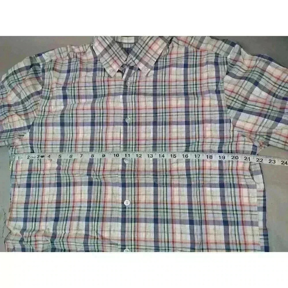Orvis Shirt Adult Medium Plaid Casual Long Sleeve Mens Blue Red - Picture 3 of 7